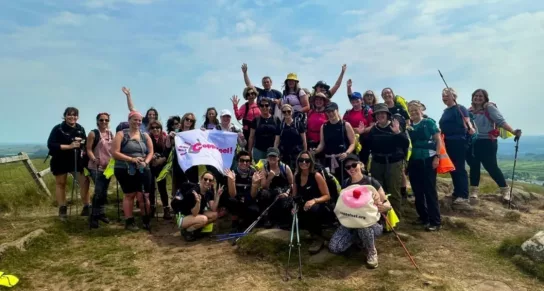 A group shot of our Trekkers on the CoppaTrek with Gi at Hadrian's Wall 2023 | CoppaFeel!